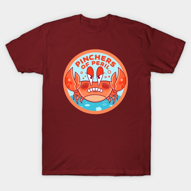 Pinchers Of Peril - Crabby Kawaii Crab T-Shirt by sombreroinc